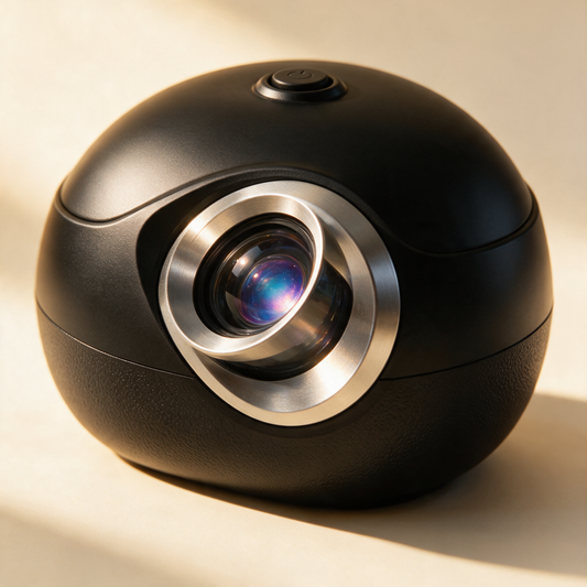 Close up of the GalaxyGlow projector lens and housing