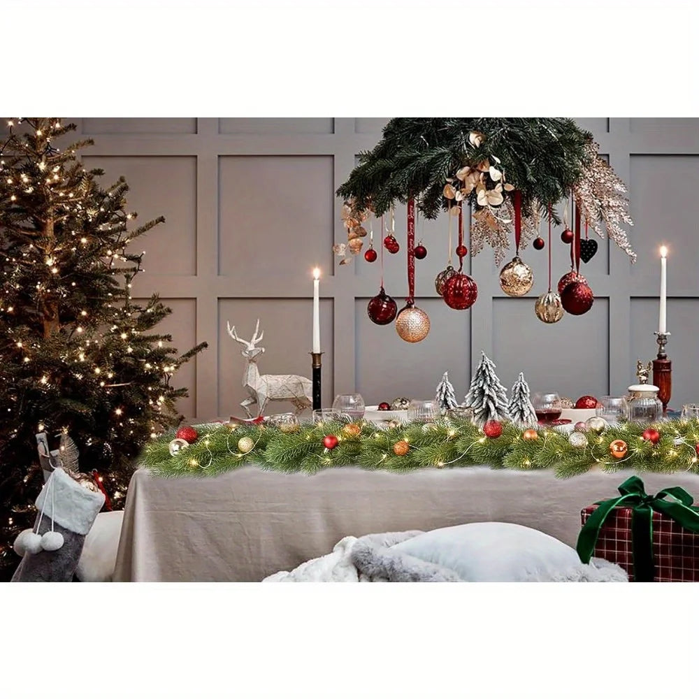 Garland styled as a Christmas table centrepiece