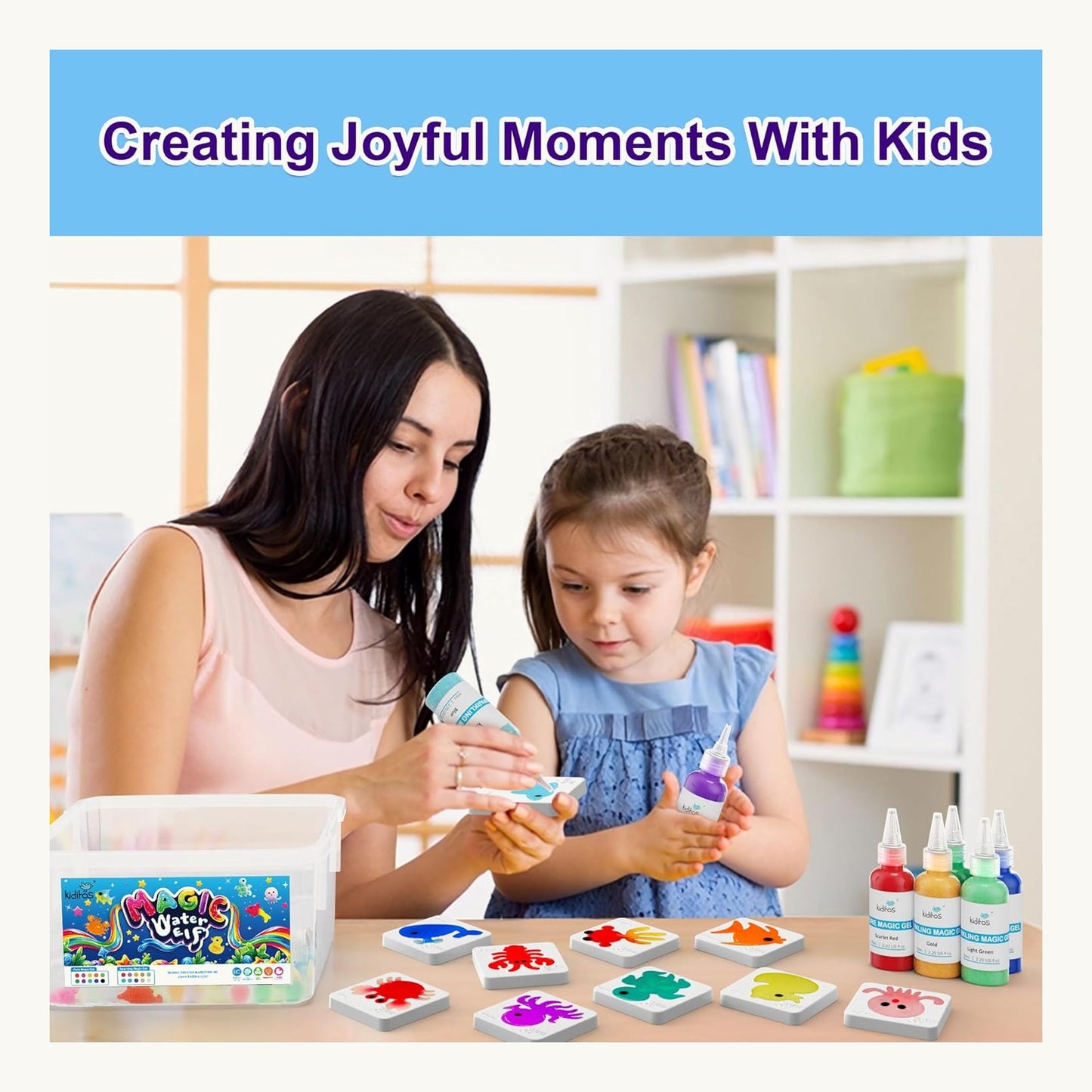 Kids enjoying the magic water elves craft kit
