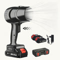 LeafEase cordless leaf blower in black with two 21V batteries and charger