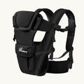 CarryCloud 4-in-1 baby carrier in black, front view