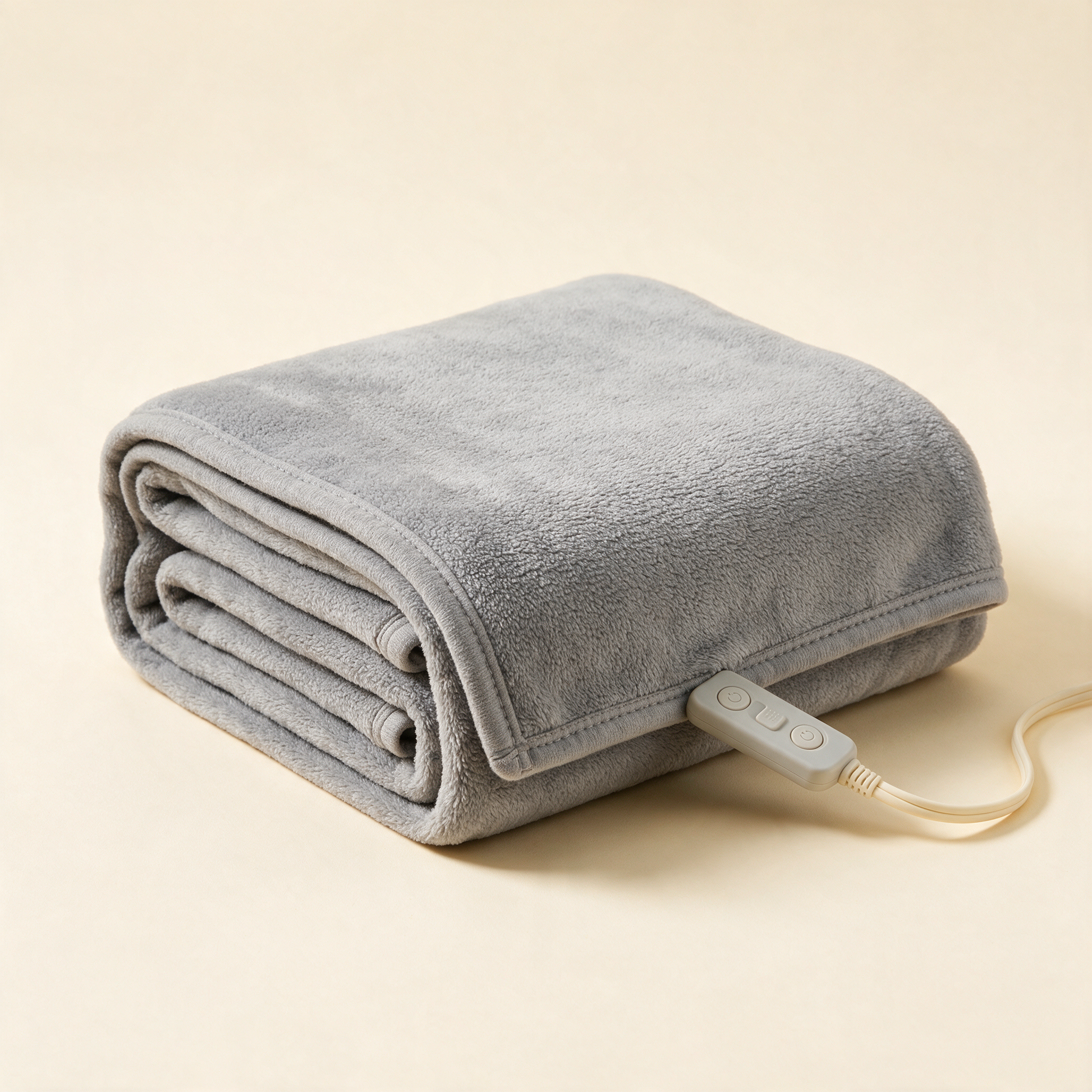 The Hearth heated electric throw blanket in dove grey with controller