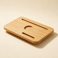 The Soak bamboo bath caddy with book and glass slots