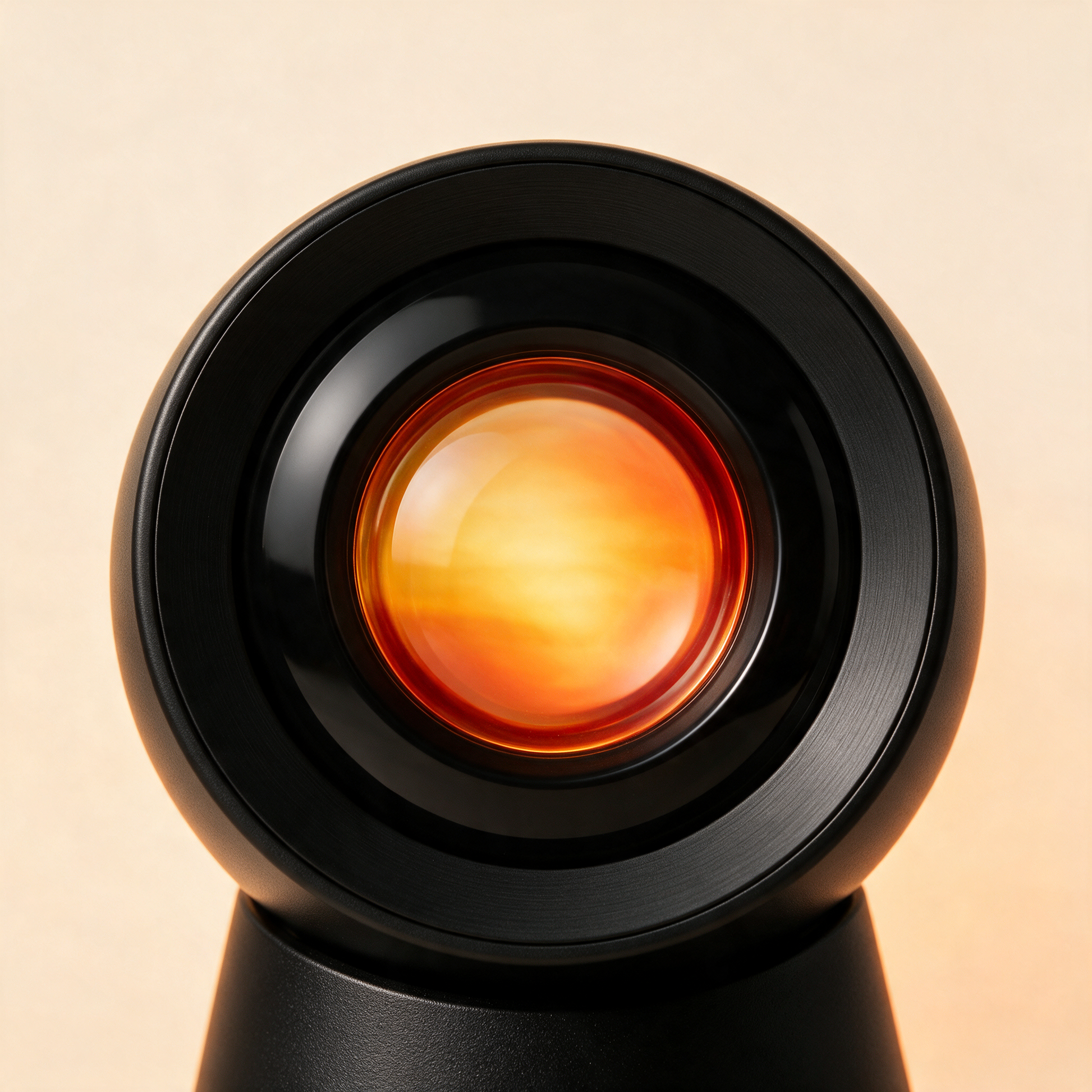 Close up of the SunsetGlow lamp head and lens