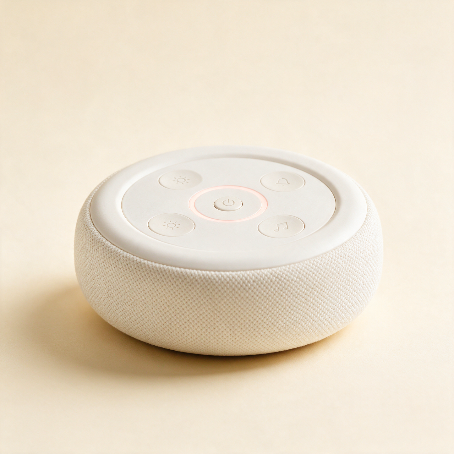 DawnGlow sunrise clock at an angle showing top buttons