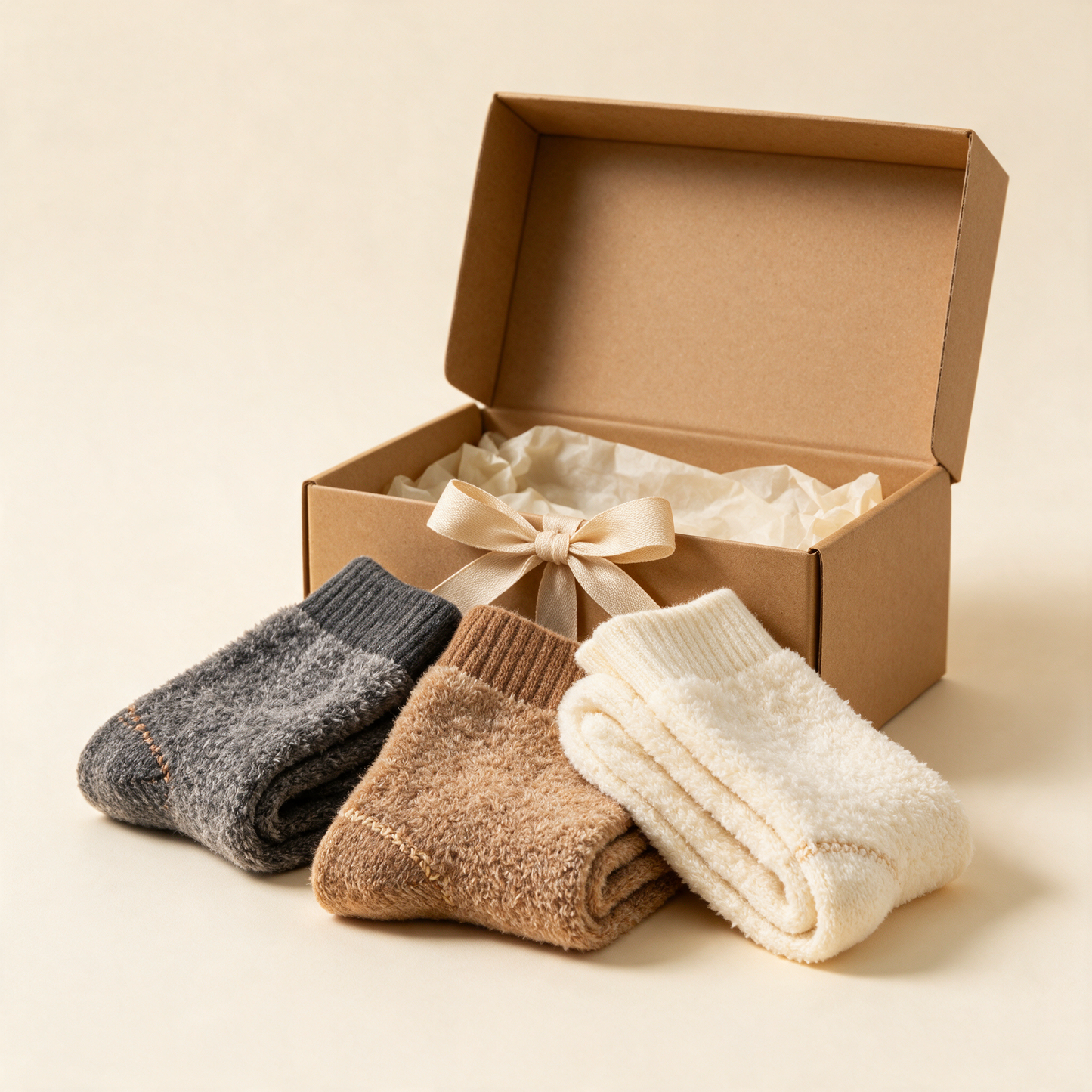 ToastyToes gift set fanned out in front of the gift box