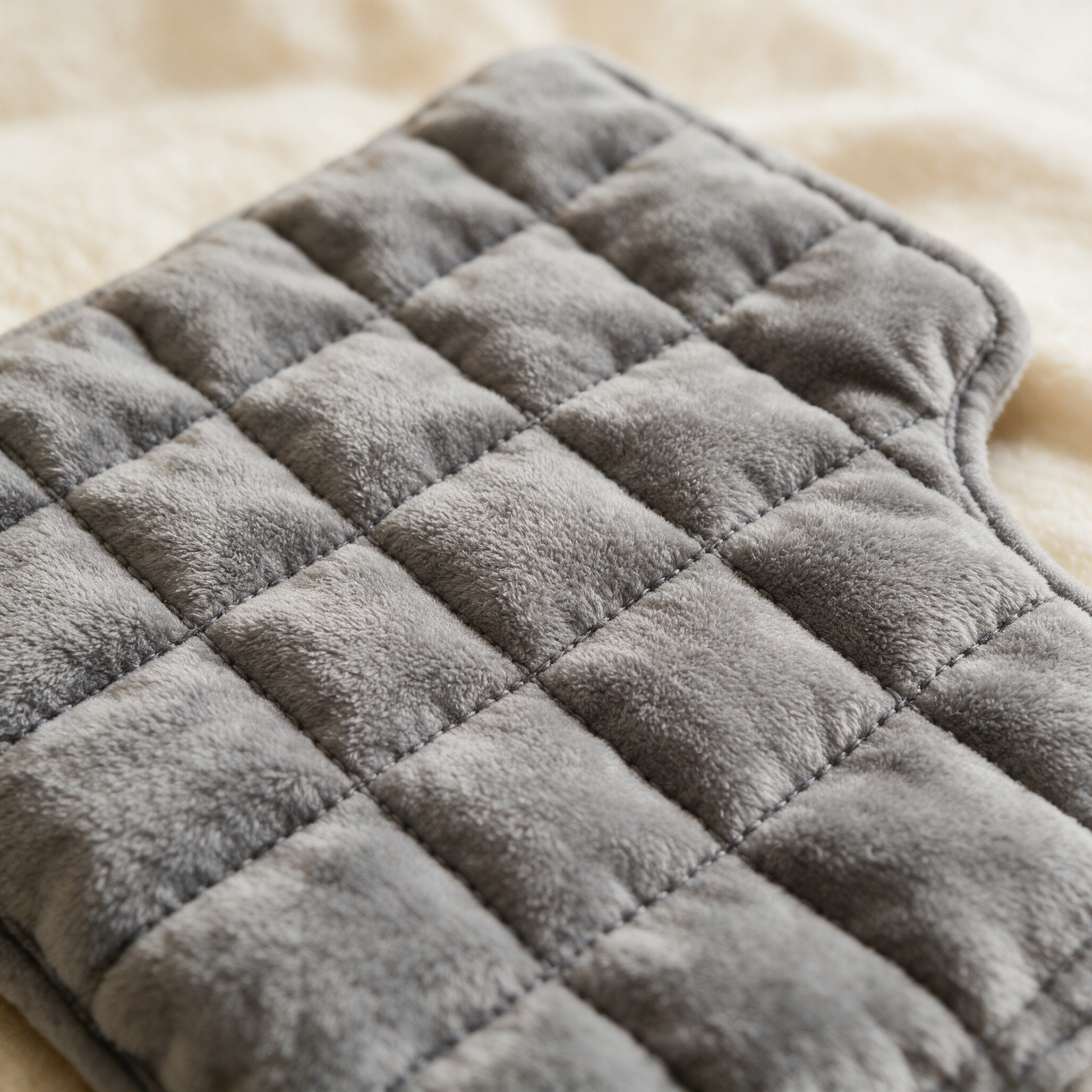 Close up of the NeckSoothe quilted plush segments