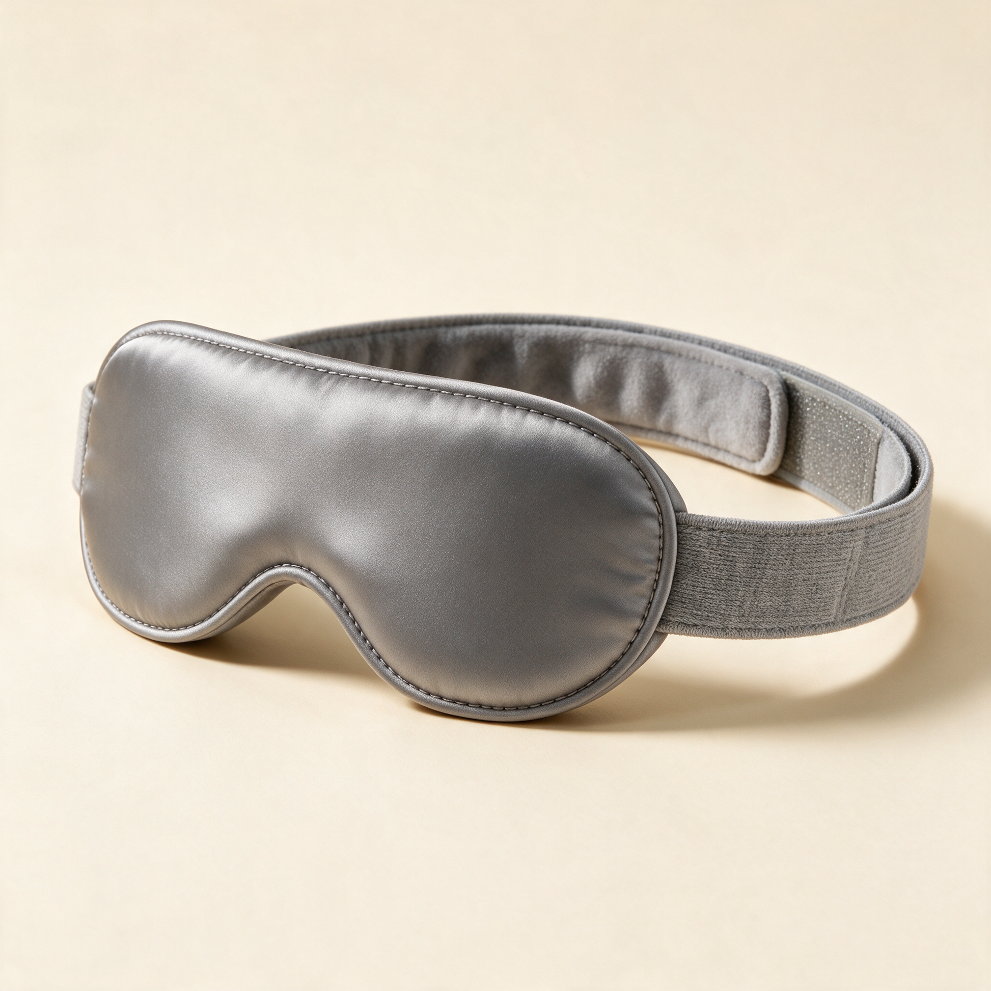 DreamShade eye mask at an angle showing the adjustable strap
