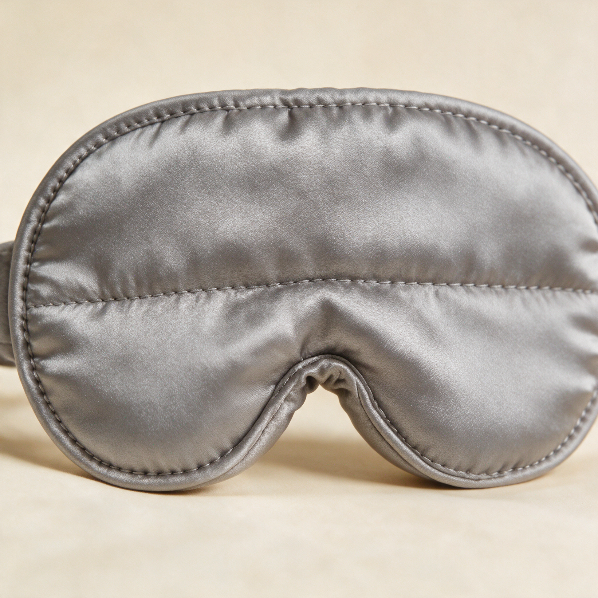Close-up of the DreamShade weighted eye mask fabric and stitching