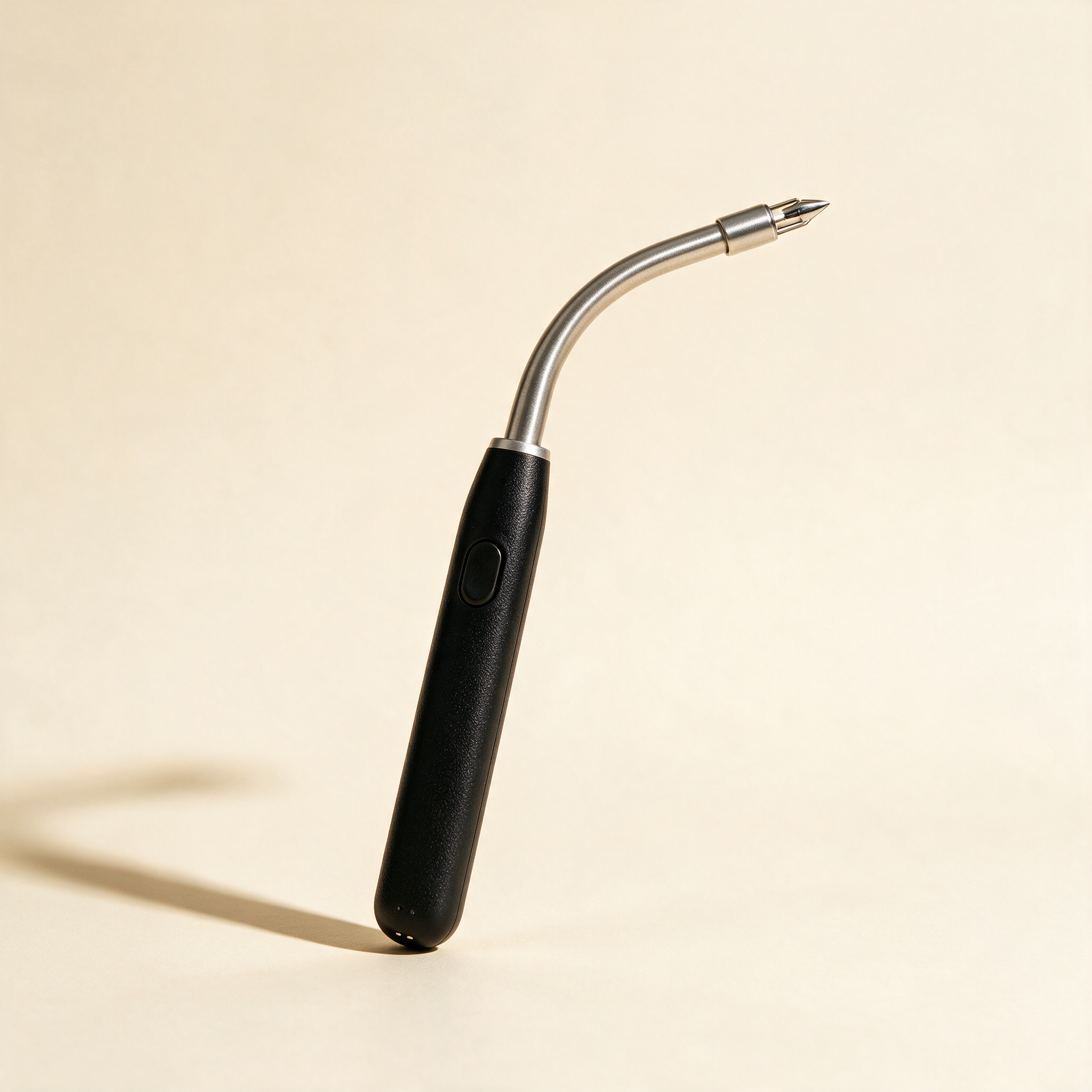 EverSpark lighter with silver neck bent in a curve at an angle