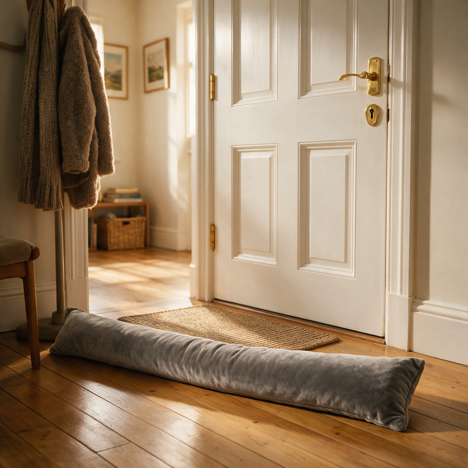 The Draughtsman along the bottom of a front door in a hallway