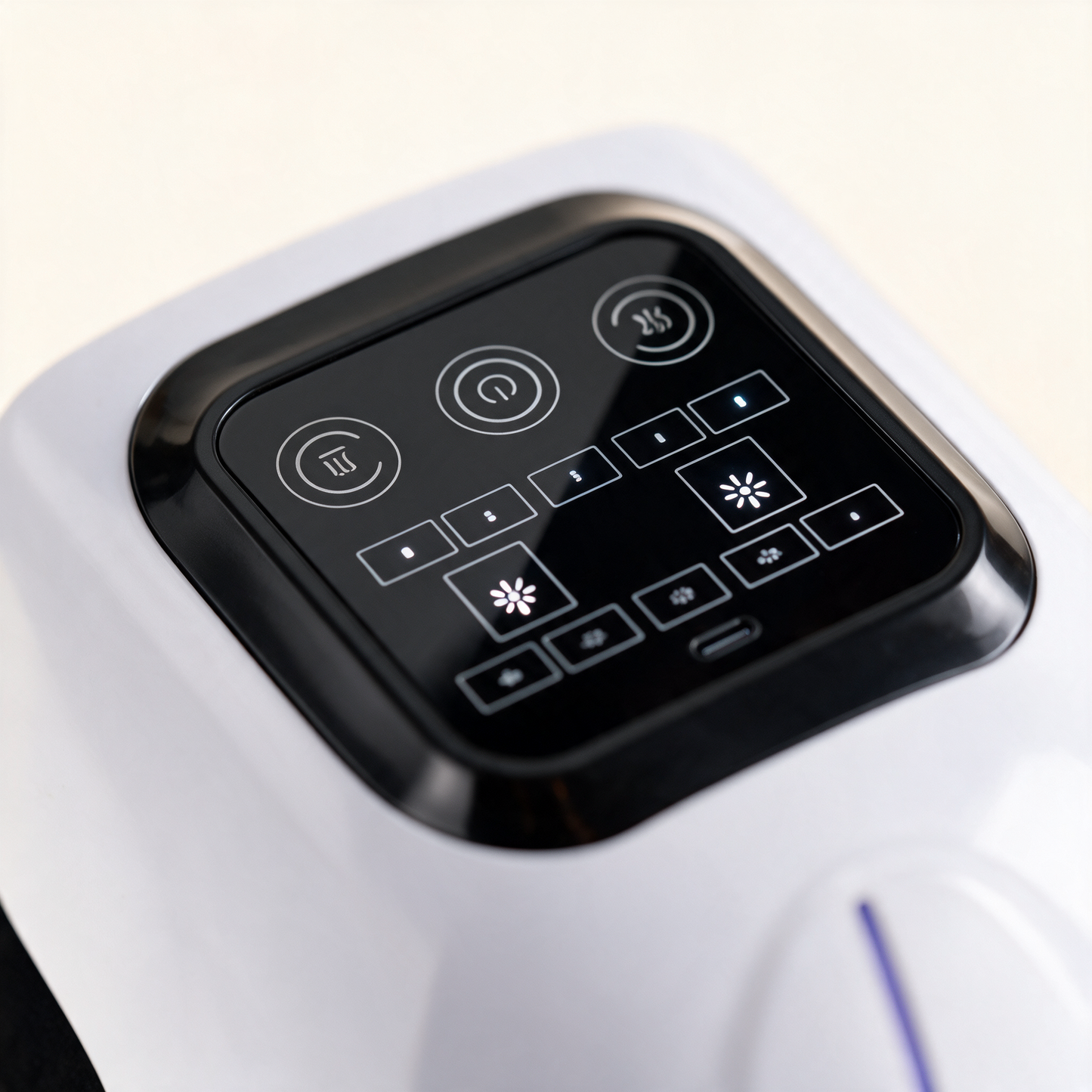 Close-up of the KneeEase LED touch control panel