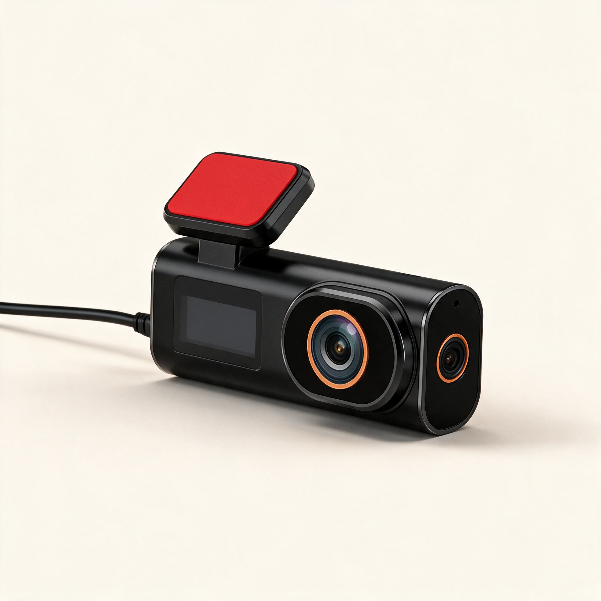 RoadEye dash cam showing the rear screen
