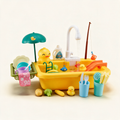 SplashChef duck play kitchen sink with tap, rack and accessories