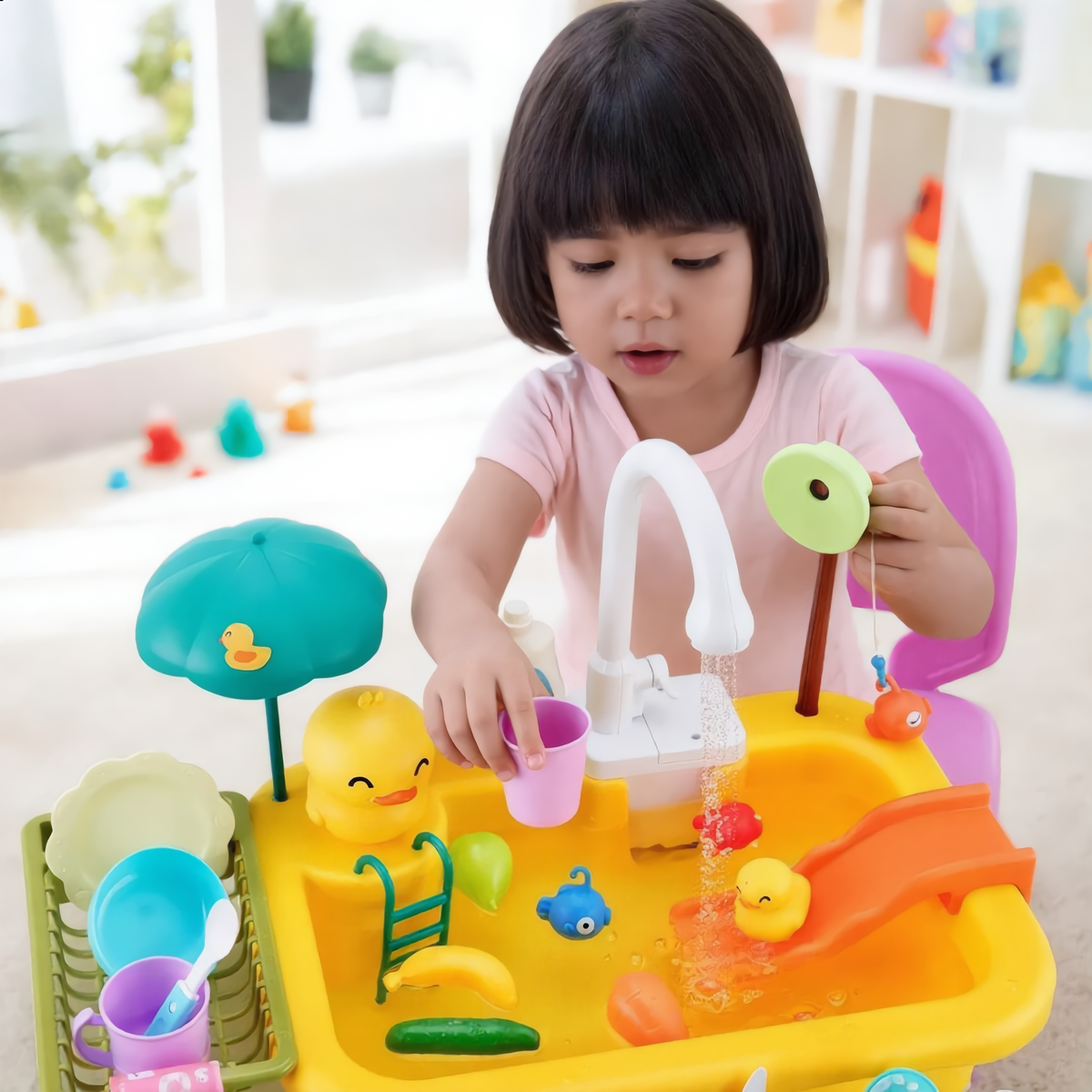 SplashChef Play Kitchen Sink with Running Water