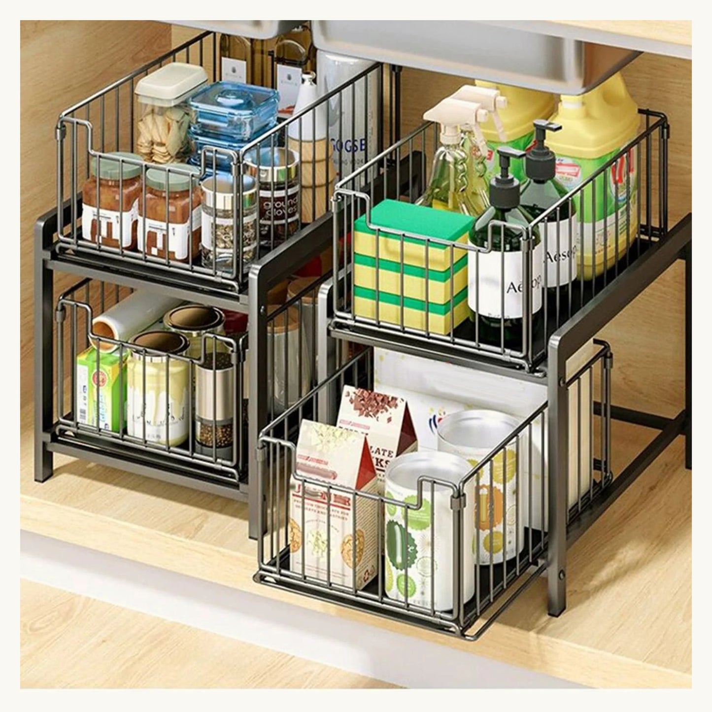 SinkSpace pull-out under sink organiser in black