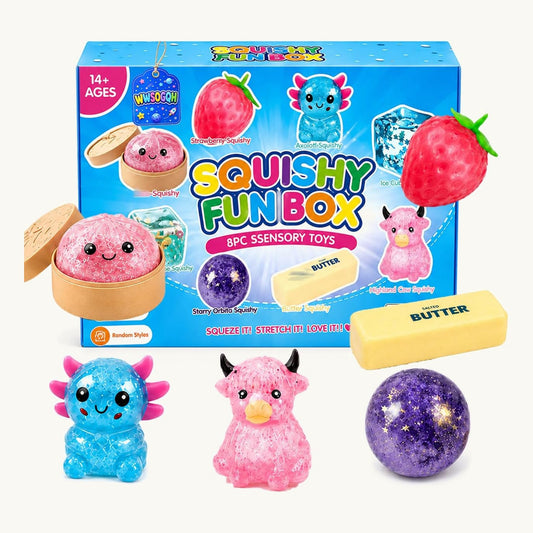 SquishCrate surprise squishy box with 8 assorted squishies